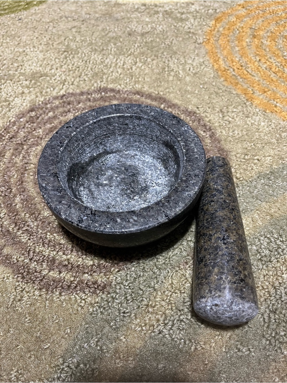 Stone Mortar and Pestle - Gray Granite